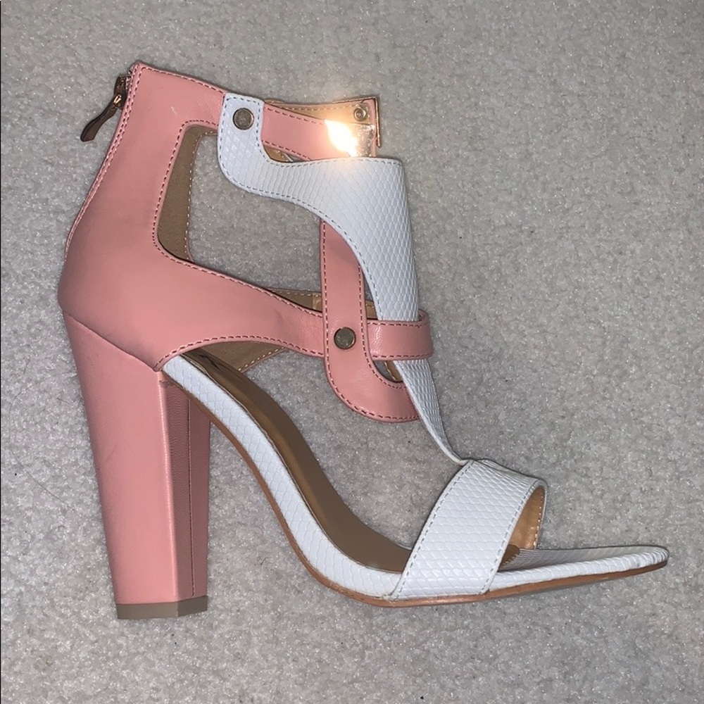 L&K white and pink heels